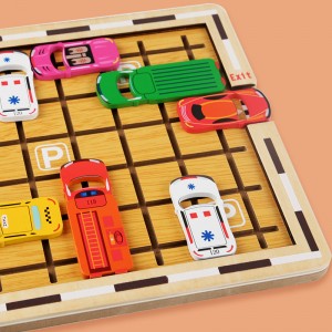 Mainan Puzzle Pendidikan Dini dari Kayu Mobil Kayu Mainan Parkir Mundur Cerdas Jalan Huarong Mainan Labirin Matematika Berpikir Logis