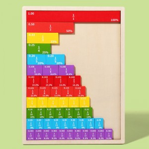Planche de mathématiques Montessori en bois arc-en-ciel, jouets, capacité de réflexion et de calcul, exercice d'éveil, éducation précoce, jouets de planche de fractions mathématiques cognitives