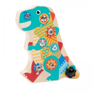 어린이를위한 몬테소리 스크루 드라이버 보드 세트 공룡 몬테소리 장난감 3 년 플러스 유아 및 어린이를위한 오래된 나무 바쁜 보드 훌륭한 운동 기술 장난감 교육 감각 장난감