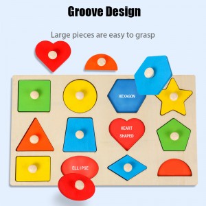 Painel geométrico de educação infantil Montessori Triangular Square Gripboard Crianças combinando brinquedos de quebra-cabeça tridimensionais Reconhecimento de forma gráfica Presentes de Natal